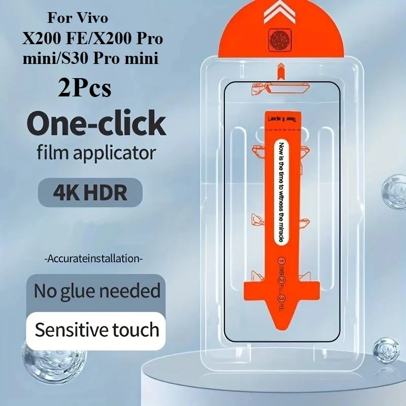 

2PCS For Vivo X200 FE /X200 Pro Mini /S30 Pro Mini Tempered Glass Film Screen Protector Easy Install Dust Kit