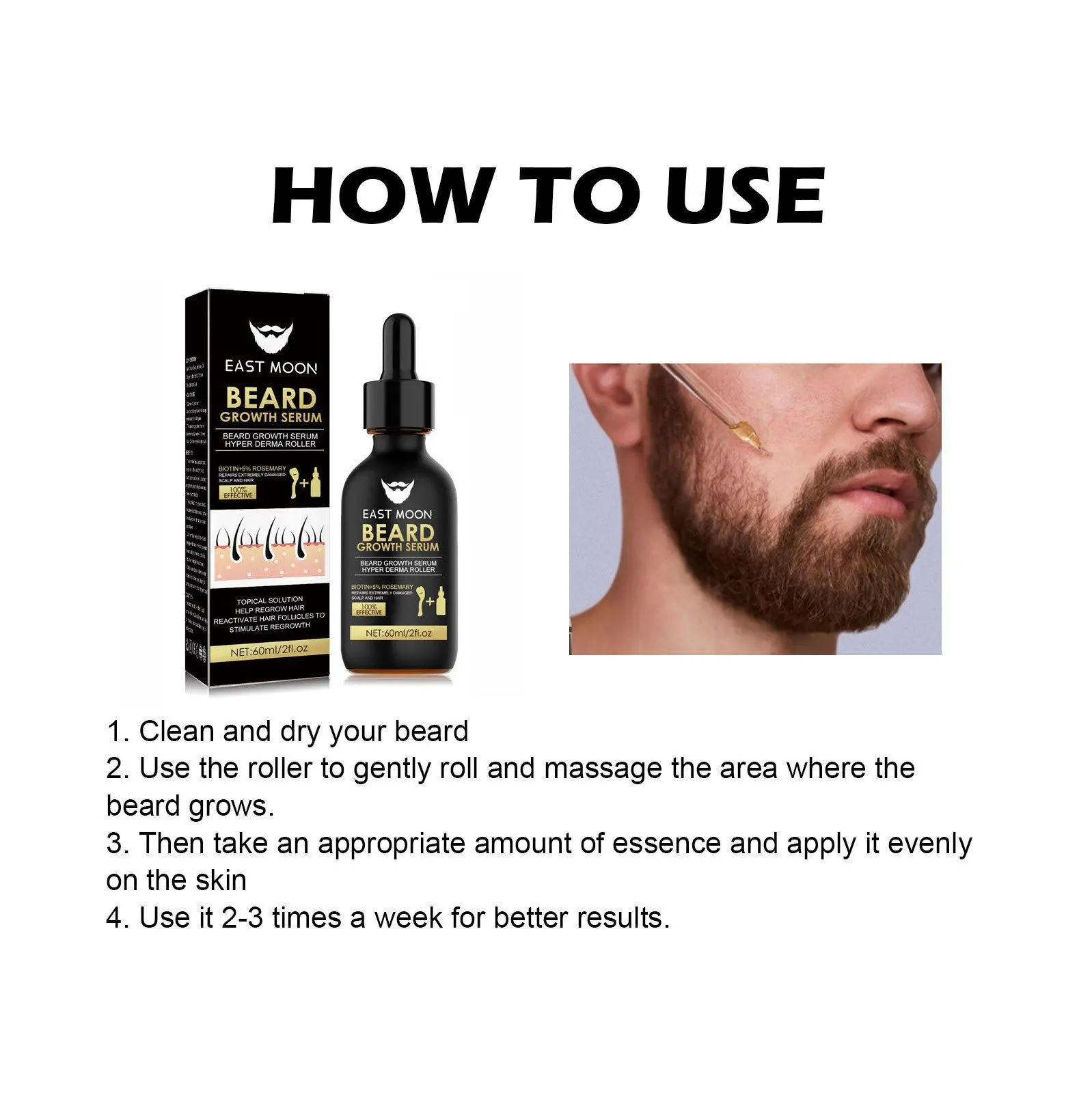 Men Beard Growth Serum Hair Styling Essential Oil Grow Beard Thicker Anti Hair Loss Products Softening Moisturizing Beard Liquid