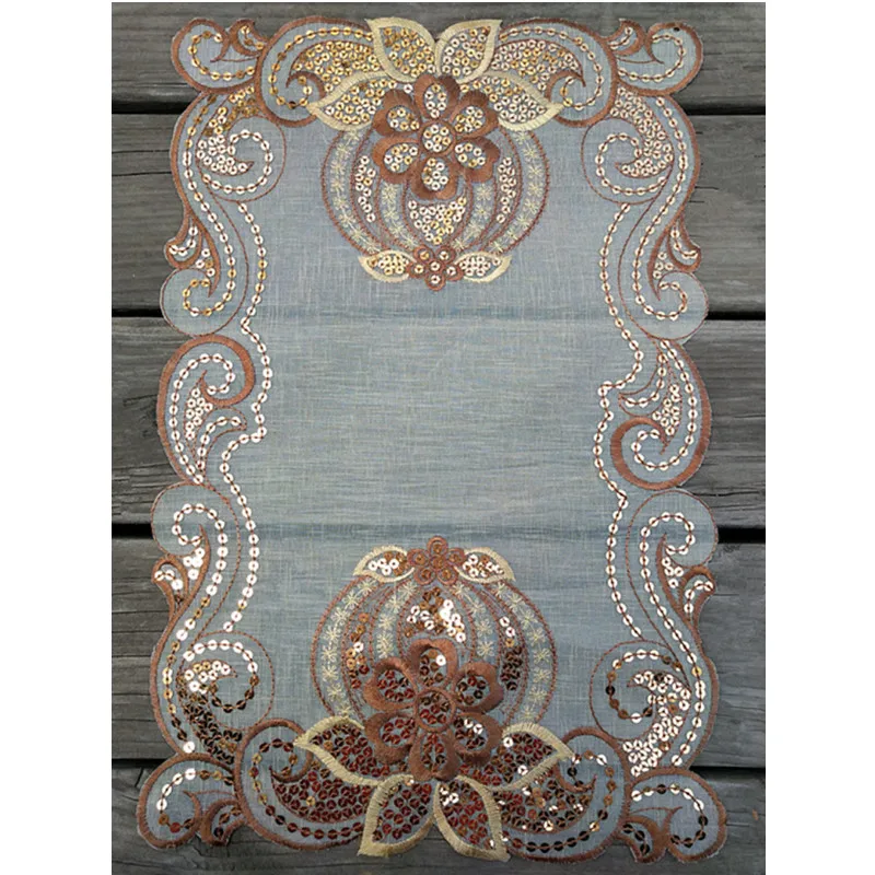 Special Price Sequin Lace Embroidery Coffee Pad Christmas Drink Coaster Cup Mug Tea Dining Doily Table Placemat Kitchen