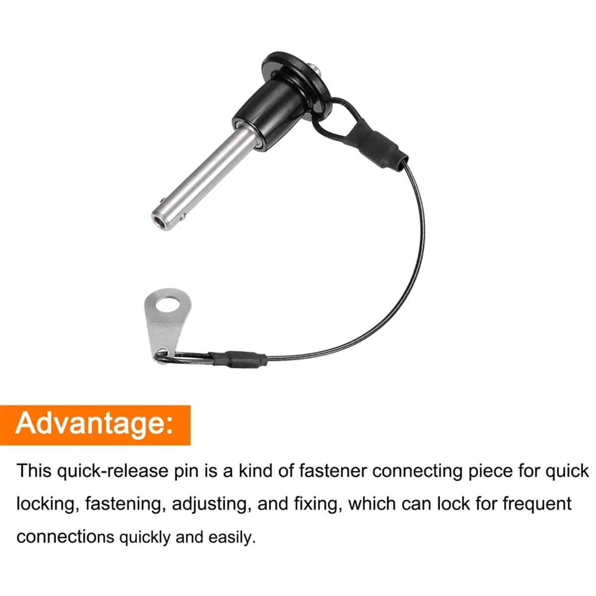 Stainless Steel Quick Release Pin 6mm Diameter Ball Locking Pin with Push Button Lanyard Cable Usable Length 25mm