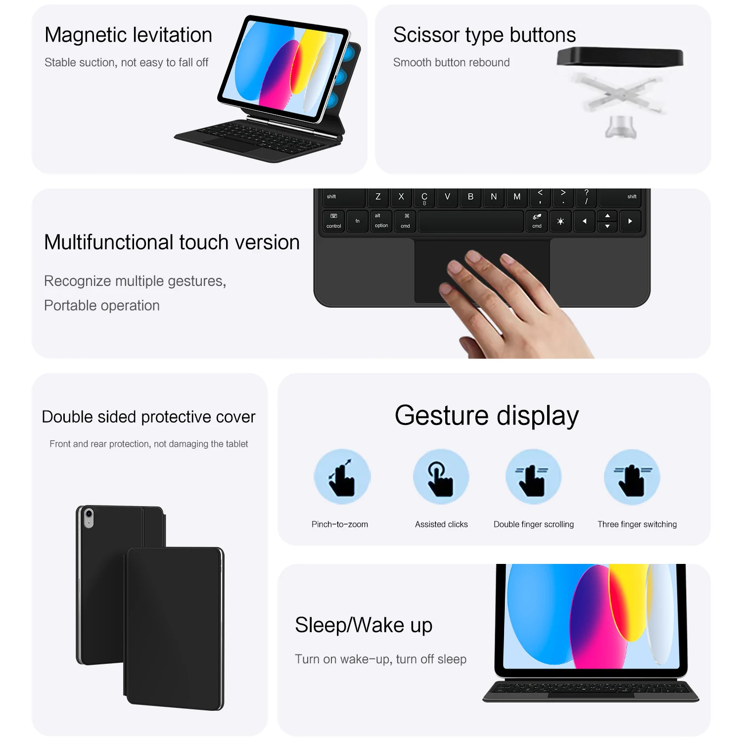AJIUYU Magic Keyboard Folio for iPad (A16) 2025 iPad 11th Gen 11
