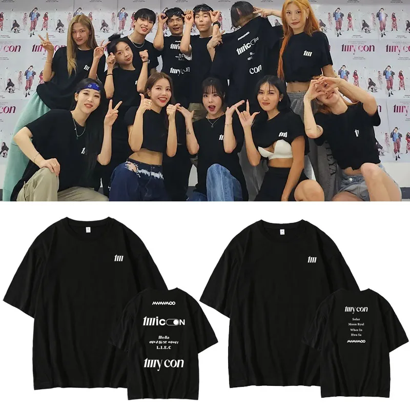 MAMAMOO Concert MY CON Jin Young Hyeon Zheng Hui Human Star  Short Sleeve T-Shirt Loose Pure Cotton Summer Casual round Nec...