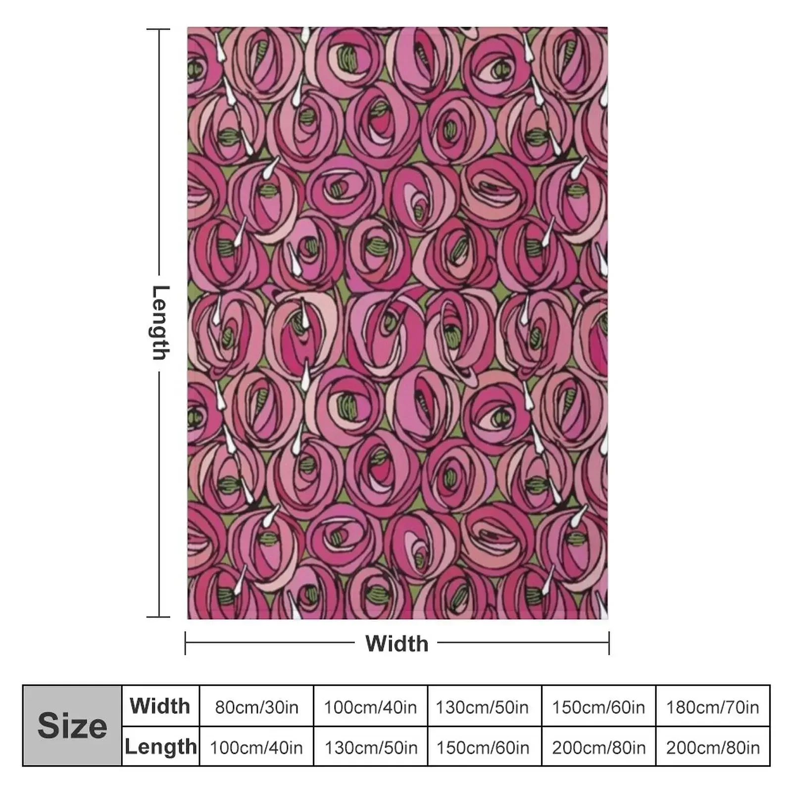 Charles Rennie Mackintosh design,pink Throw Blanket For Decorative Sofa Beach anime Heavy Moving Blankets