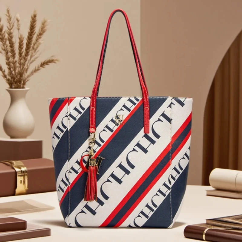 

Carolina Herrera Легкая роскошная сумка-мешок большой емкости для покупок, дорожная сумка-тоут, новый элемент, сумка на плечо