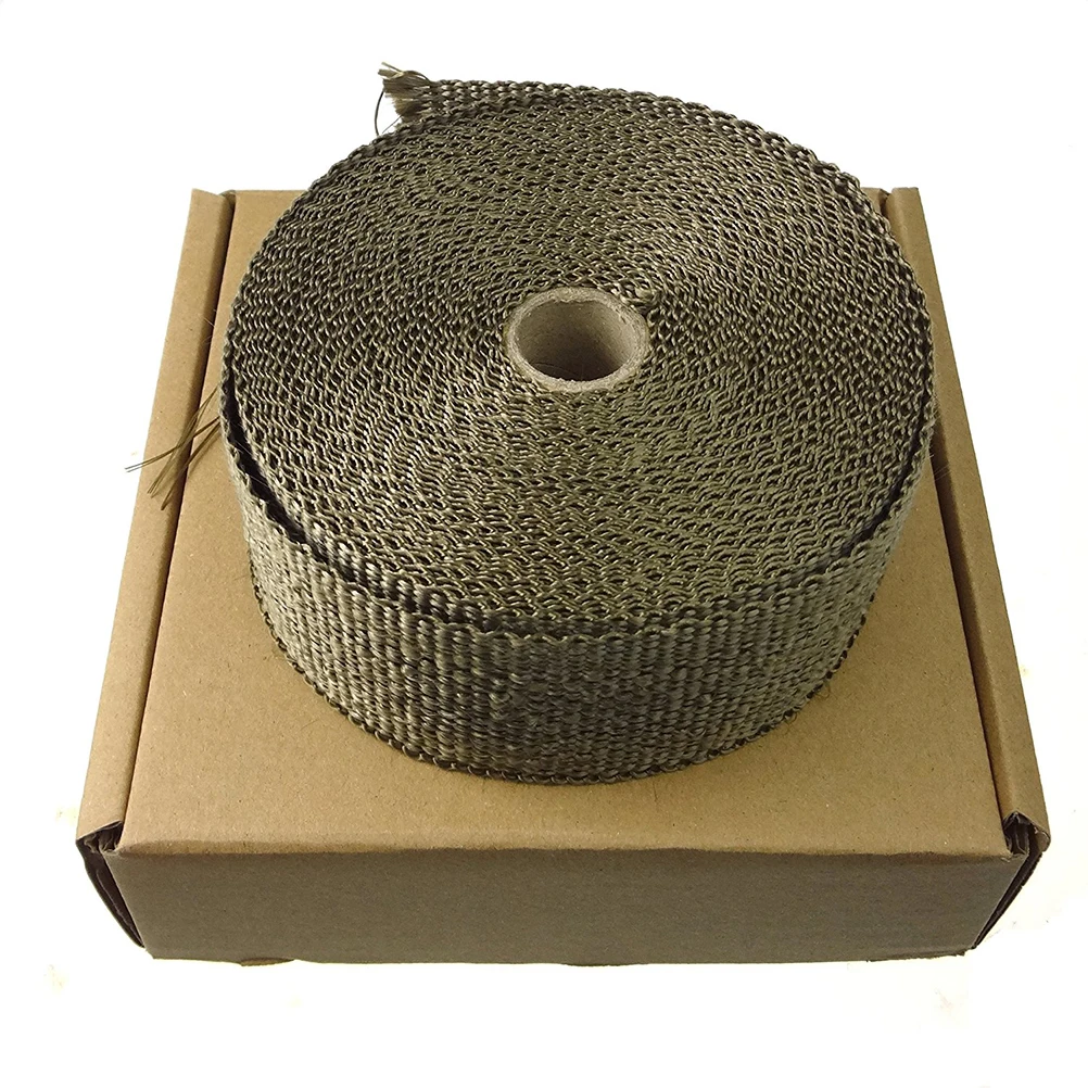 

6pcs 10Mx15mmx50mm Banana Exhaust Heat Wrap Motorcycles Titanium Pipe Titanium Exhaust Wrap Header Soundproof Insulated Material
