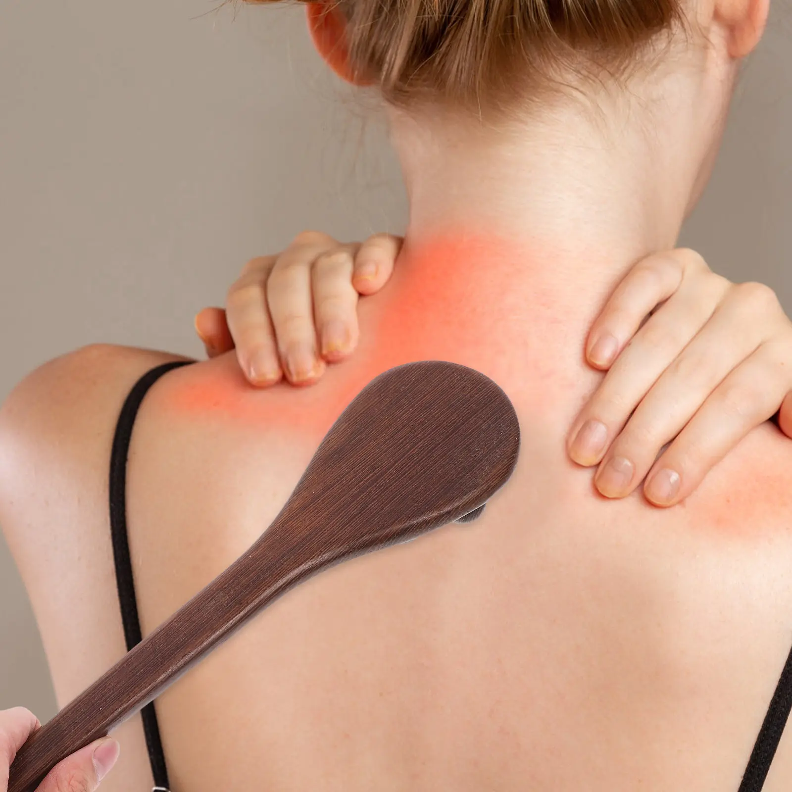 

Массажный молоток для тела с эргономичной ручкой, из натурального дерева, компактный, удобный для путешествий, для массажа шеи и плеч