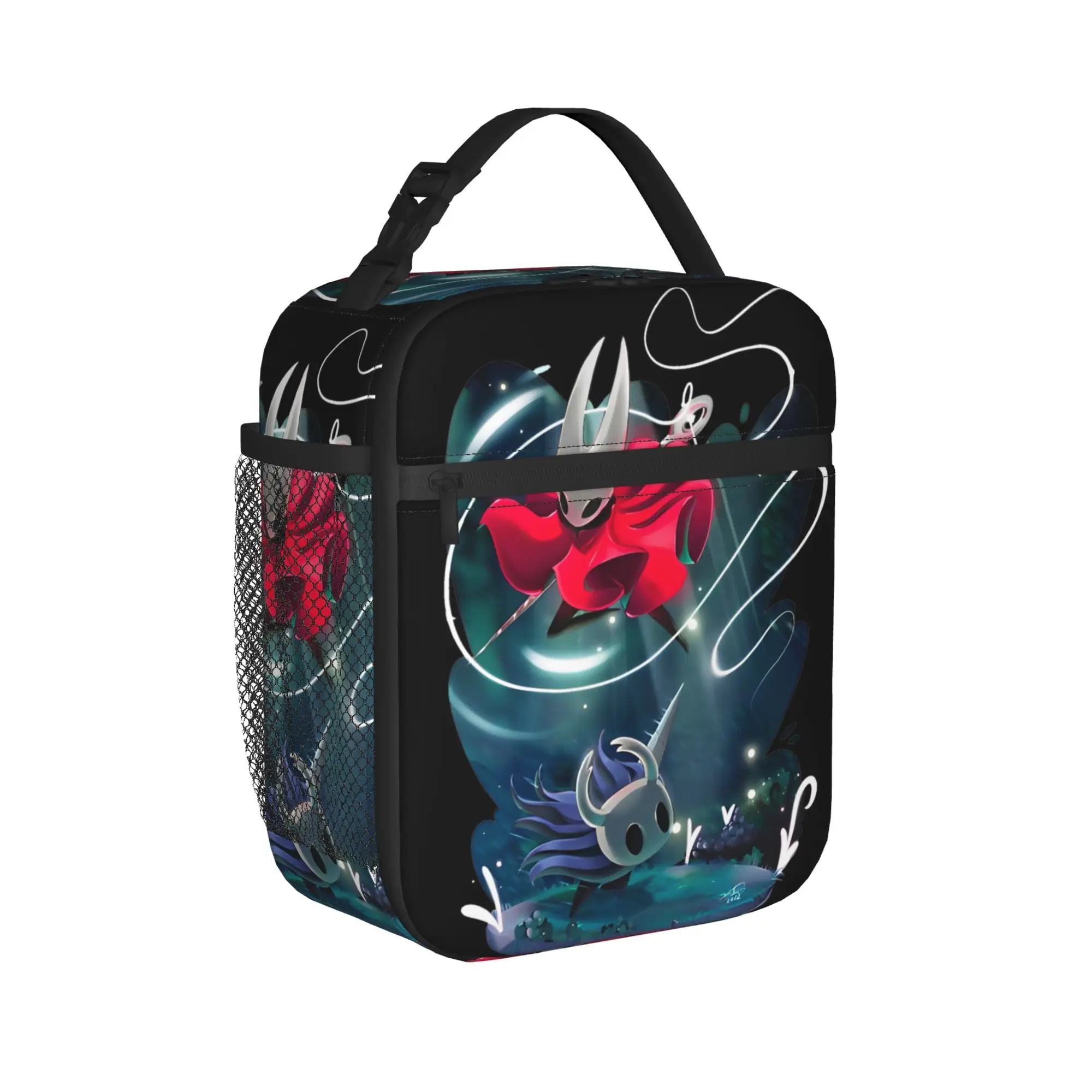 Hornet and Knight Insulated Lunch Bag Large Hollow Knight Game Reusable Thermal Bag Tote Lunch Box Bento Pouch