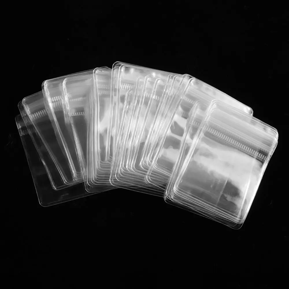 100Pcs PVC Plastic Self Sealing Bag Transparent Reclosable Zip Lock Bags Dustproof Jewelry Bag Gift Packaging Storage Pouches