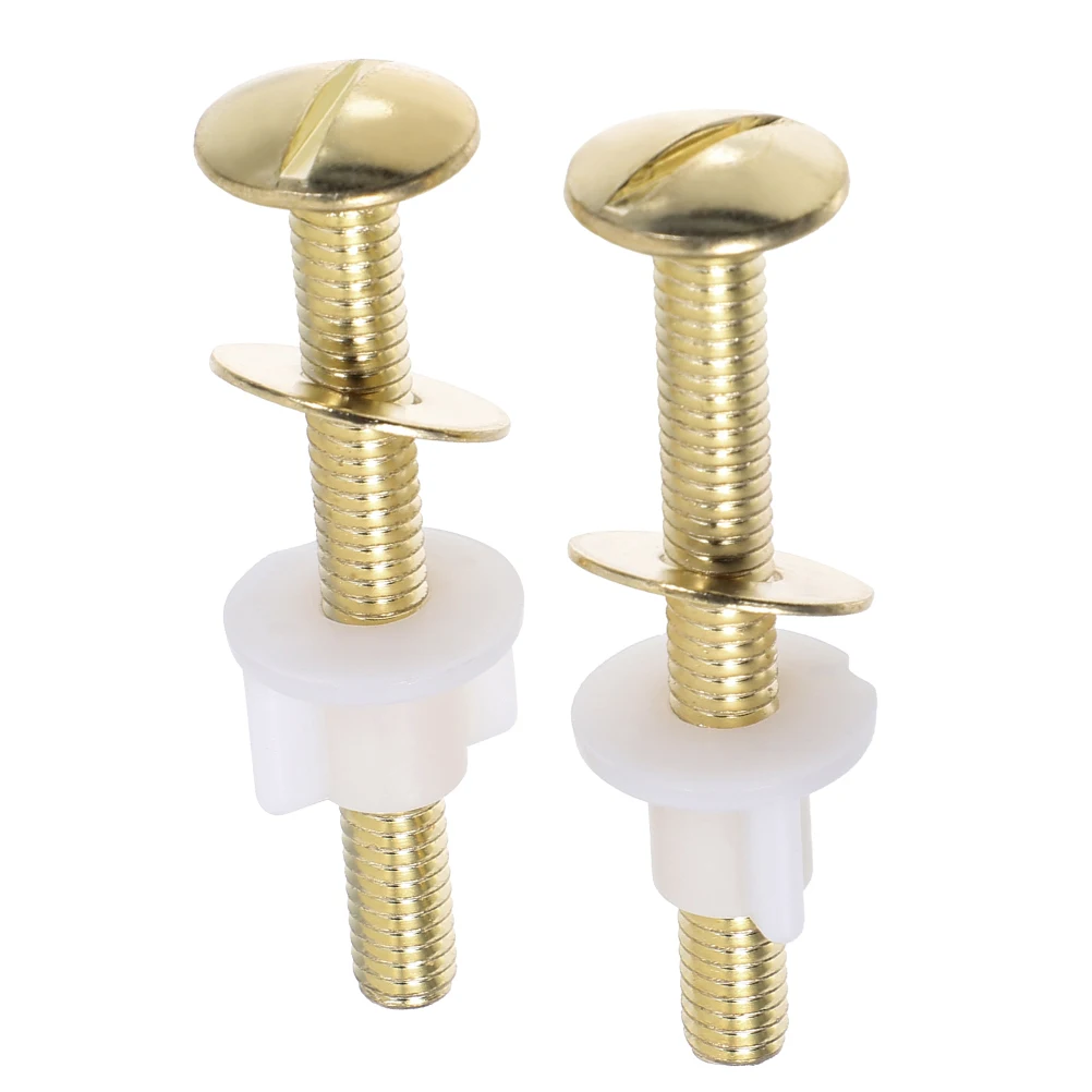 

2PCS Copper Plated Iron Toilet Seat Screws Installation Kit Secure Connection Compatibility Bathroom Facilities