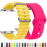 Ocean Silicone Strap For Apple Watch 10 Band 46mm 42mm Removable Connector 49mm 45mm 40 44mm 41mm iWatch 8 7 6 5 4 3 Se Ultra 2