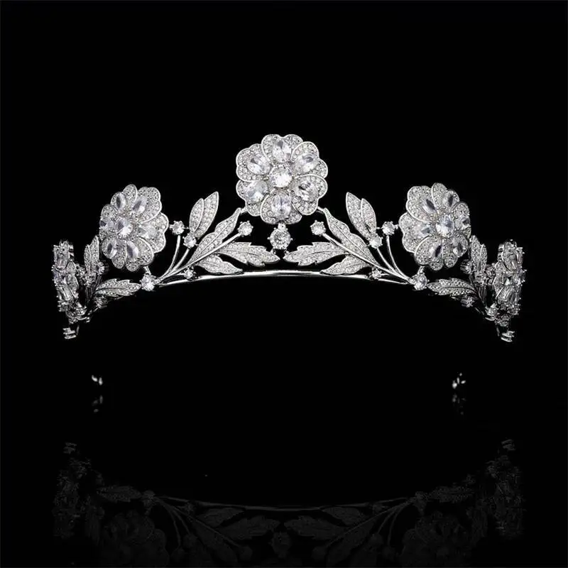 

Королевские королевские короны для невесты, свадебный головной убор, 5А, цирконий, CZ, цветочные диадемы, женские диадемы, свадебные головные уборы