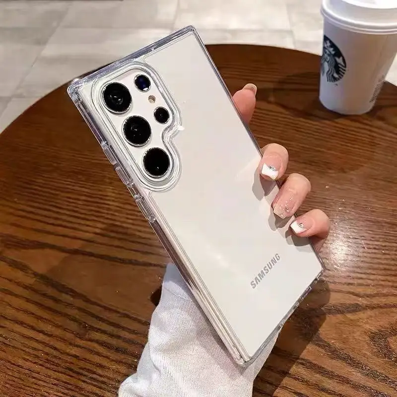 Custodia per telefono trasparente in acrilico per Samsung Galaxy S23 Plus S24 S25 Ultra S21 S20 FE A55 A54 A53 A36 A35 A06 A56 Cover antiurto