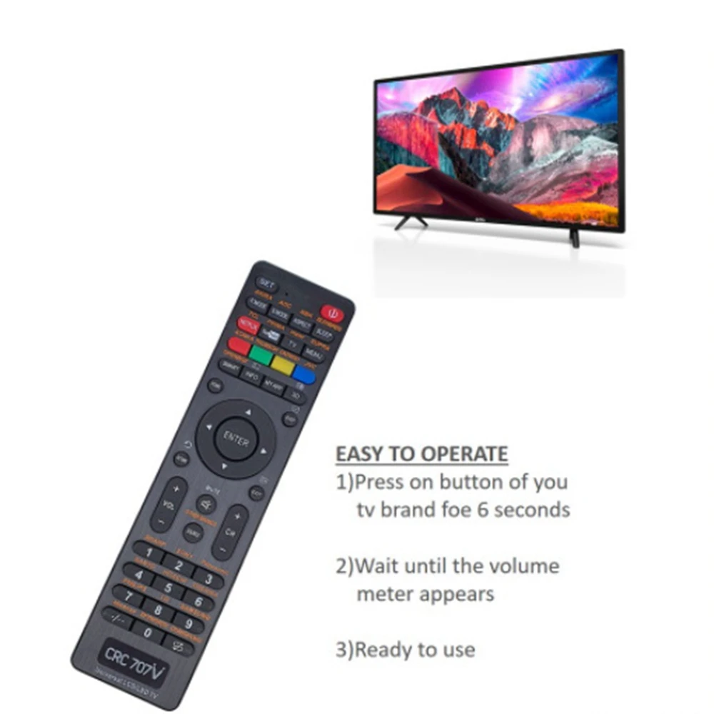 AYHF Universal For Youtube Netflix Flat Penal Smart LED LCD Tv Remote Control CRC707V