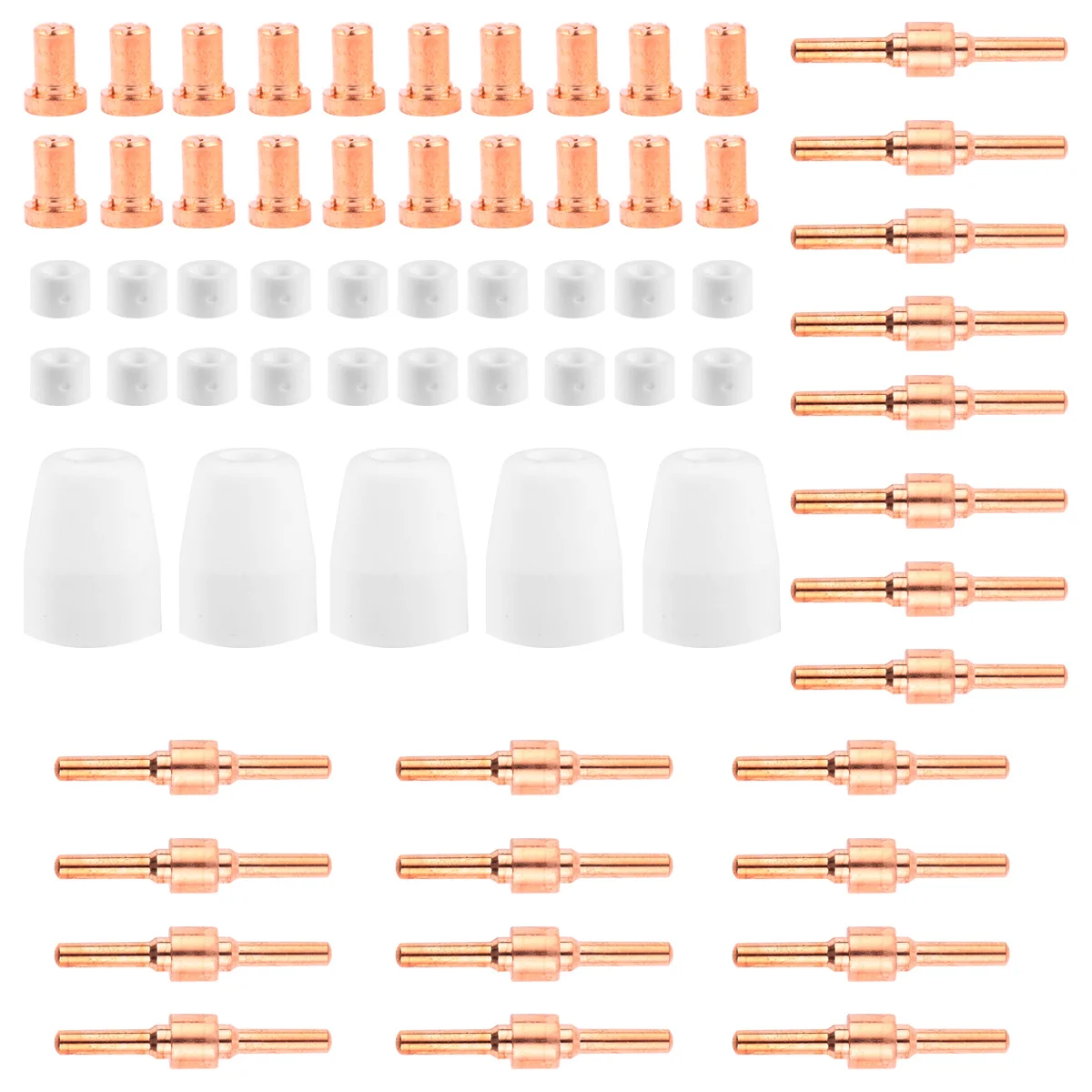 

65Pcs Plasma Cutting Accessories Kit for Cut-40 40A Machine Extended Electrode Nozzle Shunt Protective Cover Wear