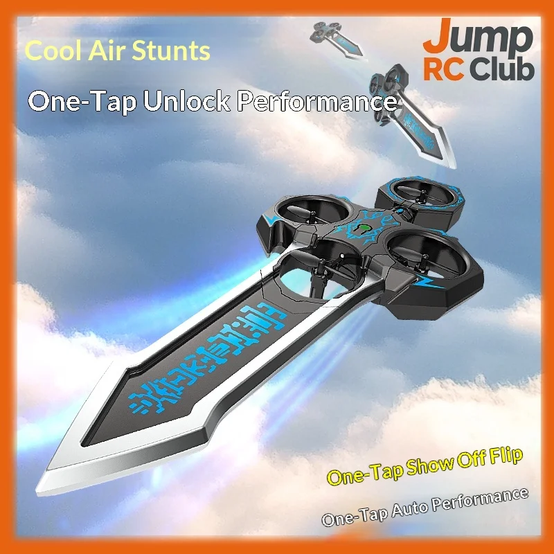 Magic Flying Sword RC Drone Toy for Kids Cool Remote Control Flying Sword Aircraft LED Stunt Hovering Gift for Children