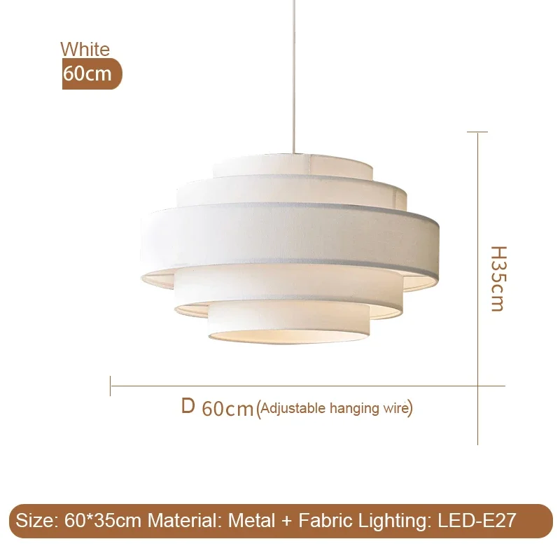 Nordic Stof Hanglamp Wabi Sabi Led Kroonluchter Voor Woonkamer Slaapkamer Home Decor Witte Doek Hanglamp