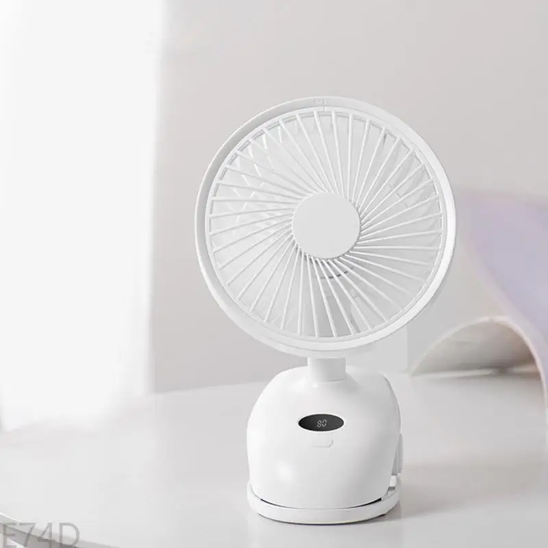 مقطع E74D على مروحة مروحة صغيرة 4 مع مروحة صغيرة مع تدفق الهواء القوي المكتبي مروحة 3600mAh USB