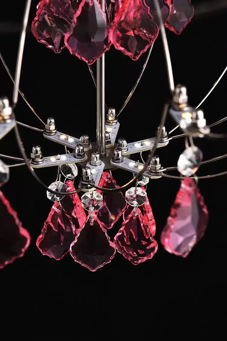 

Промышленная люстра-светильник «Светлячок» для гостиной, двухъярусная, с кристаллами, для вилл и отелей, нестандартной формы, из нержавеющей стали, светодиодная