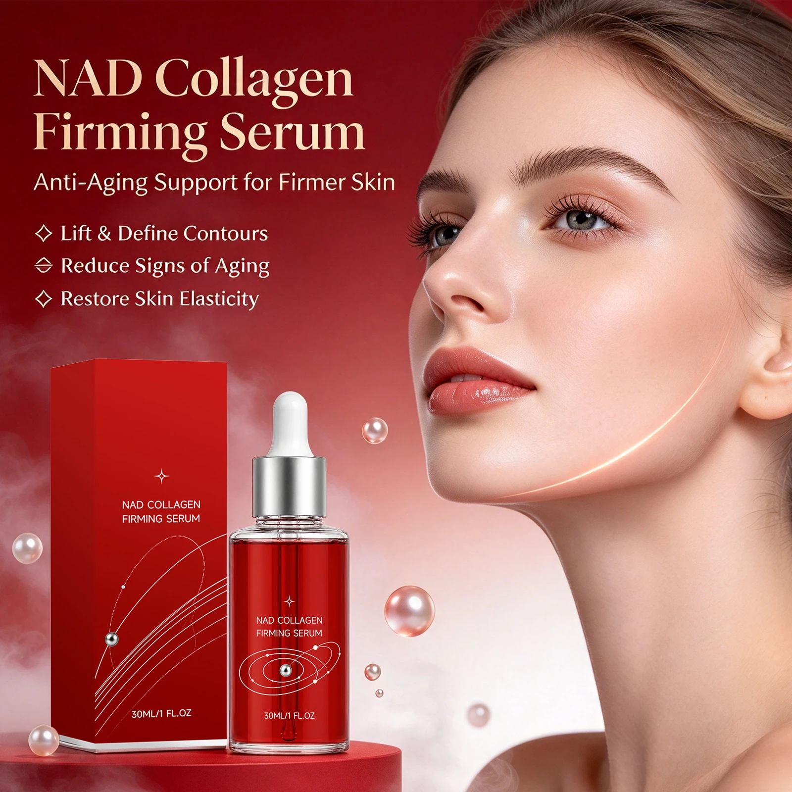Nad+ Collagen Face Serum Firming Anti Wrinkle Refine Rough Pores Brighten Complexion Hydrated And Plump Skin Repair Skin Barrier