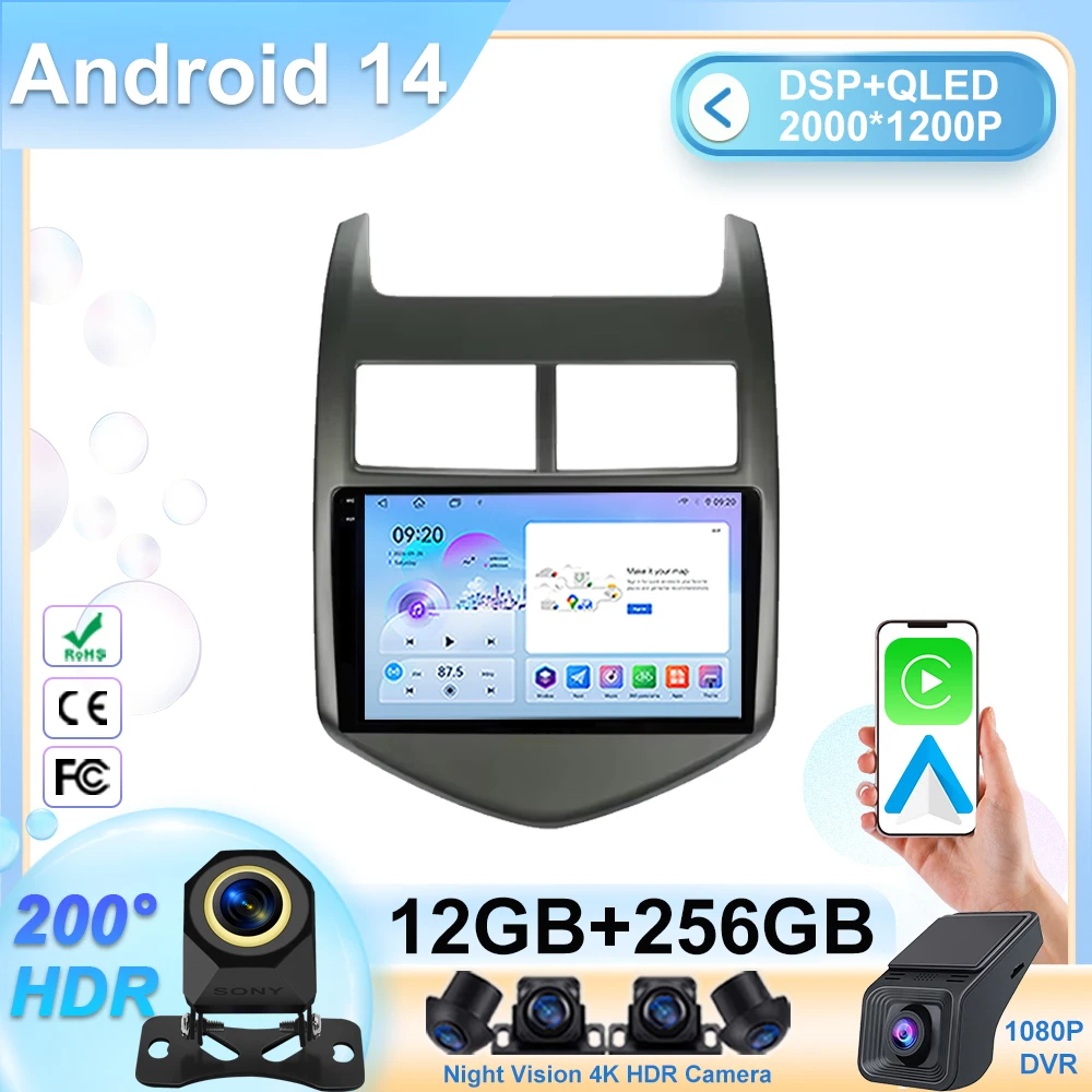 

Android Car Radio Multimedia Player For Chevrolet Aveo 2 Sonic T300 2din High-performance CPU HDR QLED CAR Navigation 5G GPS