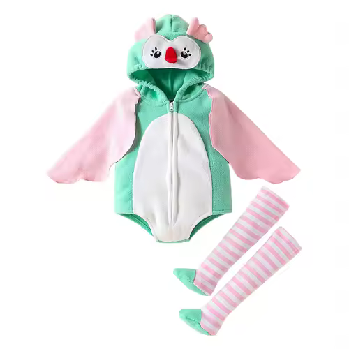 New Designer Cartoon Clothing Zip-up Hooded Romper + Stockings Baby Boy Clothes Baby Girl Casual Sets - Image 10