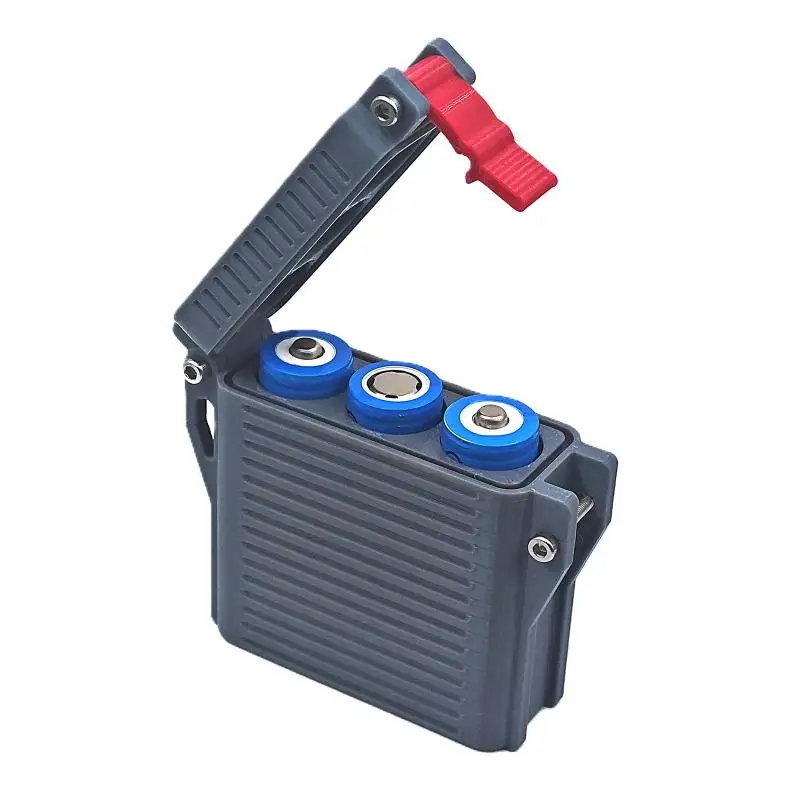 Shockproof Waterproof 18650 Battery Storage Case With Secure Lock Latch And Rugged Build Perfect For Outdoor Camping Hiking