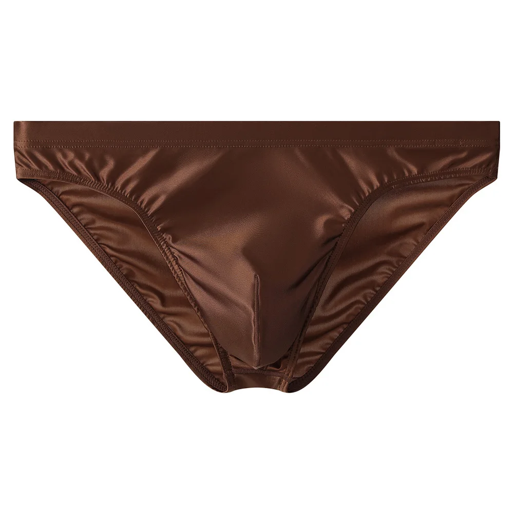 Mens Underwear Satin-like Trunks Ice Silk Briefs Breathable T-Back Japanese Thongs Low-Rise Underpants Extreme Men's Panties
