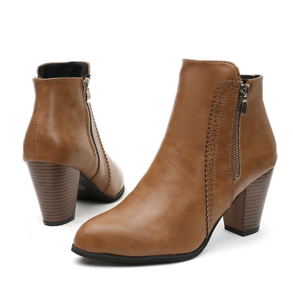 Women'S Fashion Riding Boots - Jesienna Kolekcja Damskie Botki na Grubej