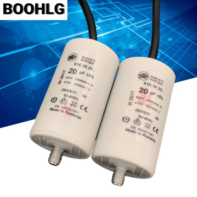 

1 piece DUCATI 20uF 425V 416.10.25 475V starting capacitor for operation