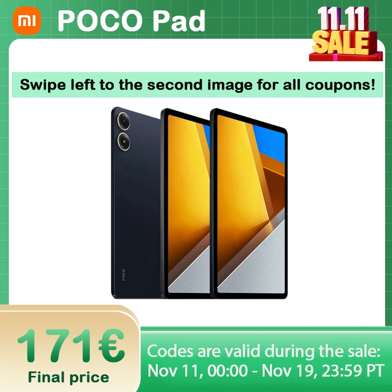 POCO Pad tablette Version mondiale 12.1 ''120Hz 2.5K écran LCD 10000mAh batterie 33W chargeur Snapdragon 7s Gen 2 Octa Core