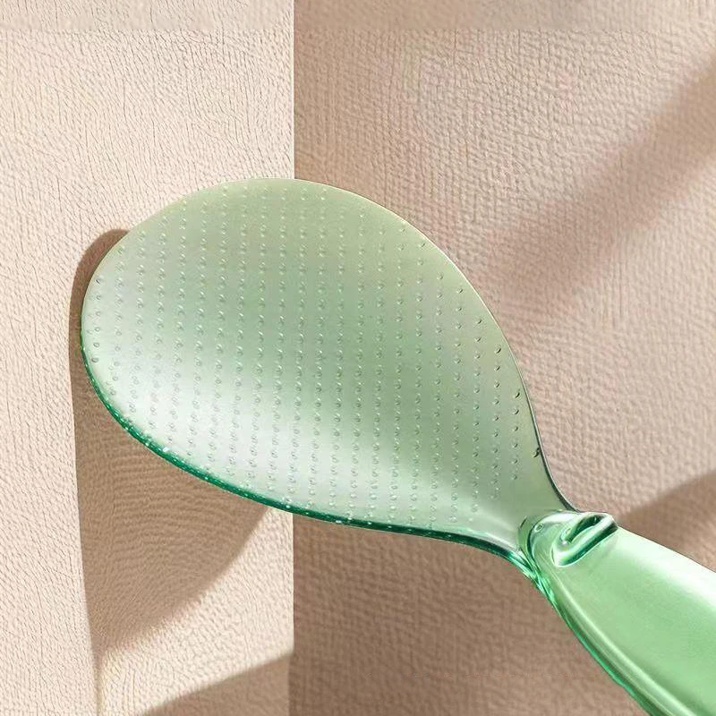 Standable Rice Spoon Non Sticky Rice Serving Scoop Thick Transparent PVC Rice Paddle Heat Resistant For Kitchen Rice Cooker Use