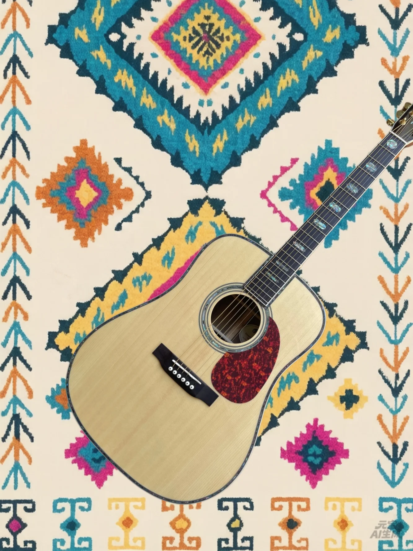41 inch acoustic guitar, folk guitar,maple solid wood, back side plywood, mother shell inlaid fingerboard, , golden tun