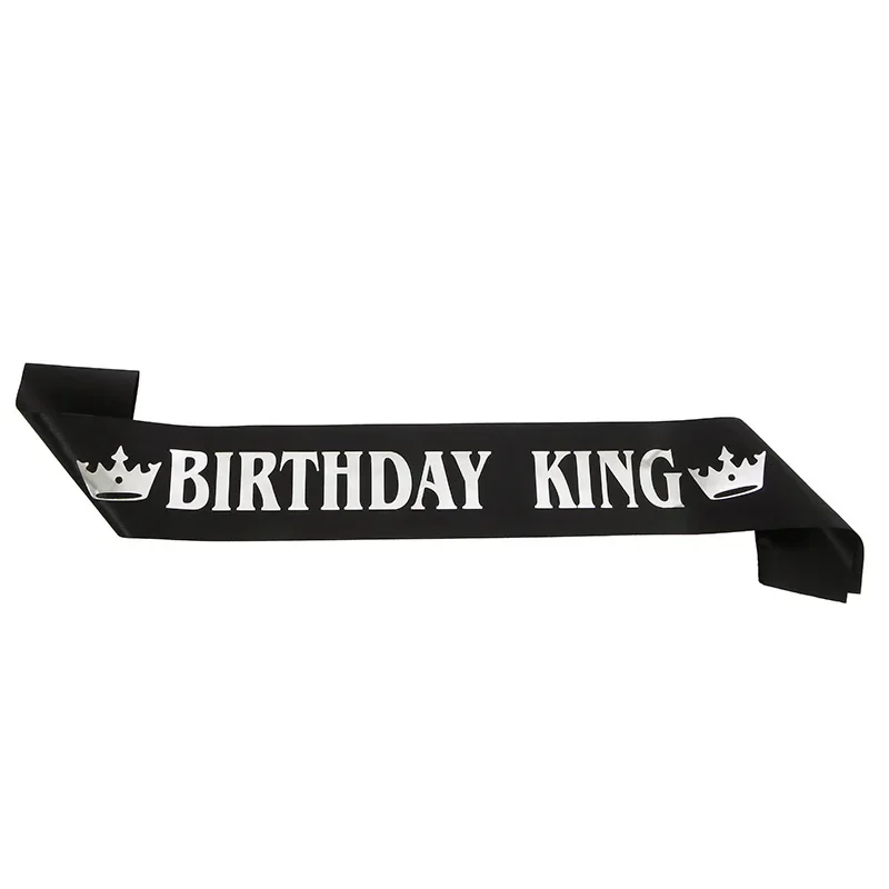 Schwarzgoldene Geburtstagskönigsschärpe für Männer, Jungen, alles Gute zum 16., 18., 20., 30., 40., 50. und 60. Geburtstag, Party-Dekorationszubehör, Geschenk – Detail 9