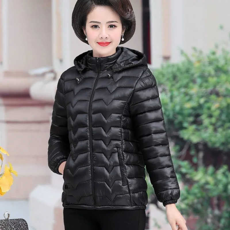 Quilted Down Cotton Jacket For Women\'s Short Thick Stand Collar Cotton Padden Coan for autumn and winter Parka Hooded 2023 ne