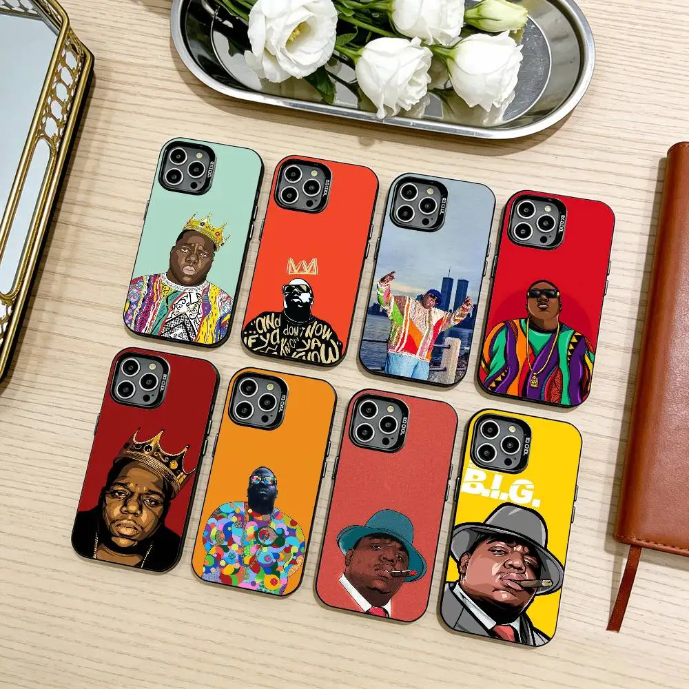 

B-Biggie Notorious B-BIG Art Phone Case For iPhone17,16,15,14,13,12,11 Plus,Pro Max Black Candy silver phone case