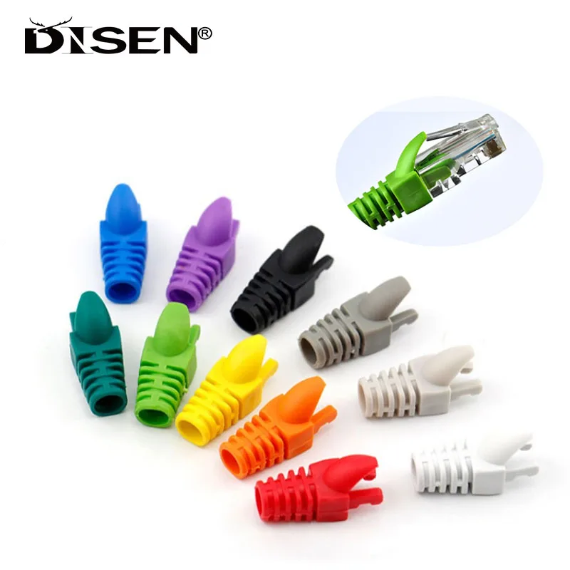 5/10/15/20/30/50PCS RJ45 Network Connector Crystal Head Sheath Color Special-Shaped Sheath Claw Sheath Dustproof And Waterproof