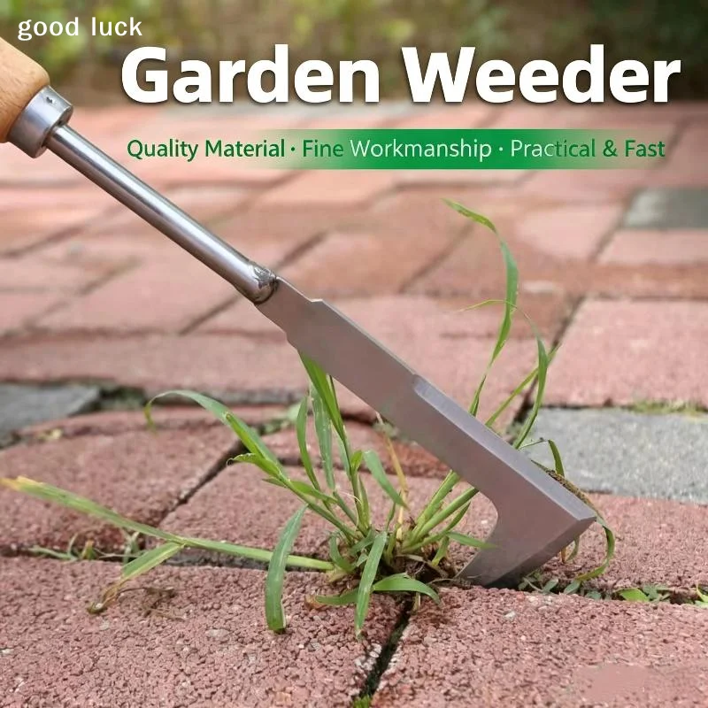 AnswerStainless Steel Gap Weeding Tool L-shaped Multi-purpose Garden Hand Tool for Clearing Weeds in Yards Terraces and Lanes