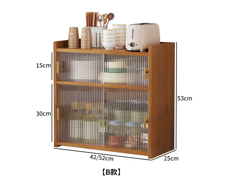Desktop cup holder coffee cup tea set dust storage cabinet kitchen countertop rack