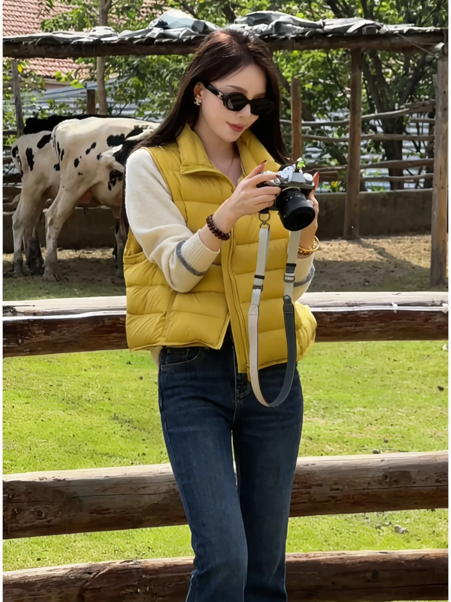 

Джинсы Iris Thiened Bell Bot с высокой талией, из смесового хлопка, теплые, повседневные, высокого качества, женские, модные, зима 2026