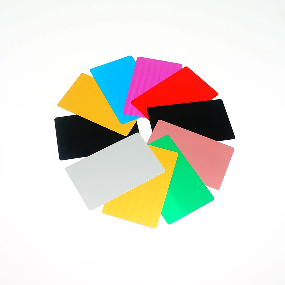 Metal Business Cards 10pcs Colorful  aluminum Blank Card Customers Fiber Laser Marking Engraving DIY 10 Colors Optional