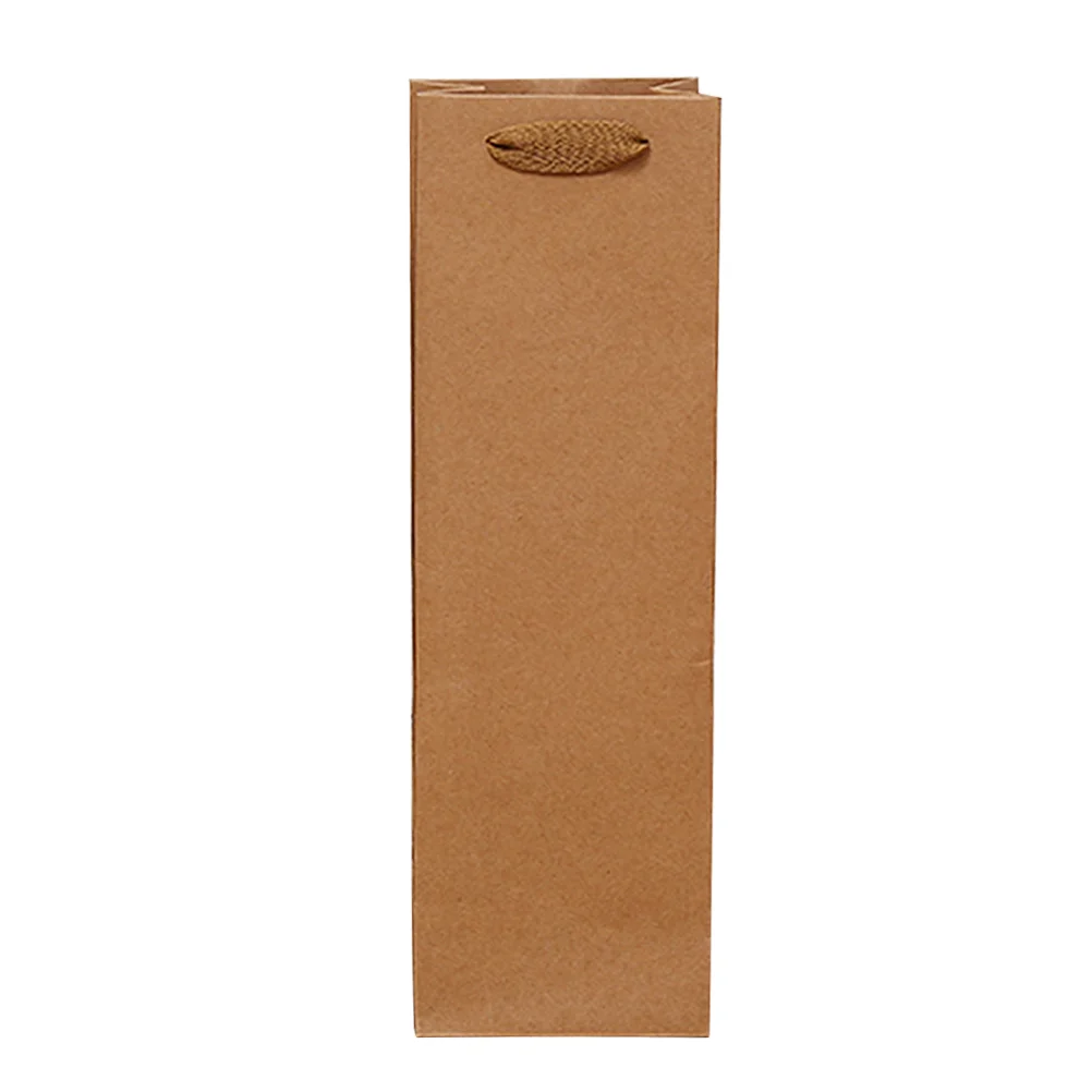 

12 Pcs Brown Paper Bags with Handles Towel Dispenser Red Kraft Bottle Gift