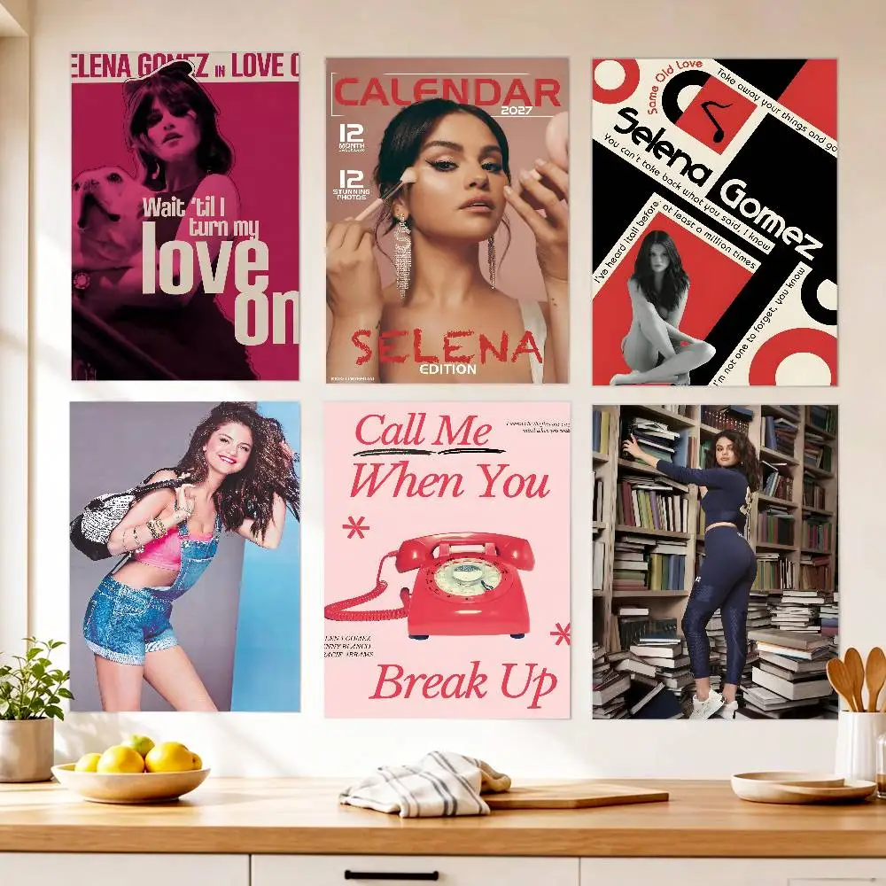 music S-Selena Gomez SINGER Poster Art canvas HD aesthetic Printing Paper Wall Art for Living Room Bar fashion Home Decor