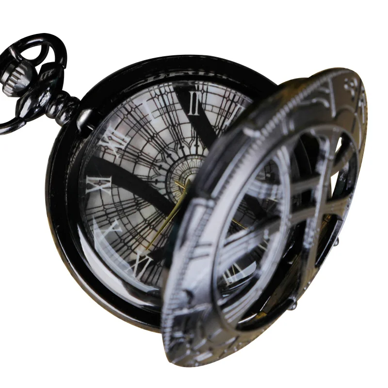 Orologio da tasca al quarzo vintage occhio di Agamotto in bronzo, gioielli, collana con ciondolo, catena, regali per uomini e donne