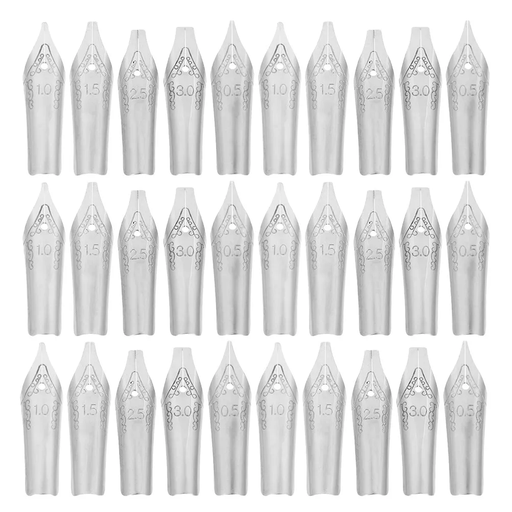 

60Pcs Fountain Pen Nibs Stainless Steel Durable Smooth Writing Replacement Pen Tips Calligraphy Metal Nibs for Students Artists