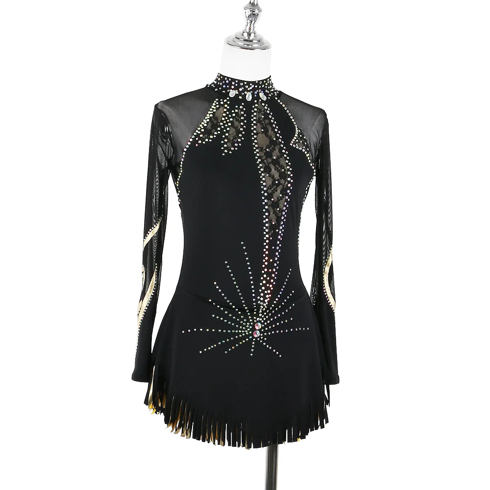 ZAGITOVA Figure Skating Dress Women Girls Ice Skating Skirts Gymnastics Competition Rhinestones Mesh Skirt