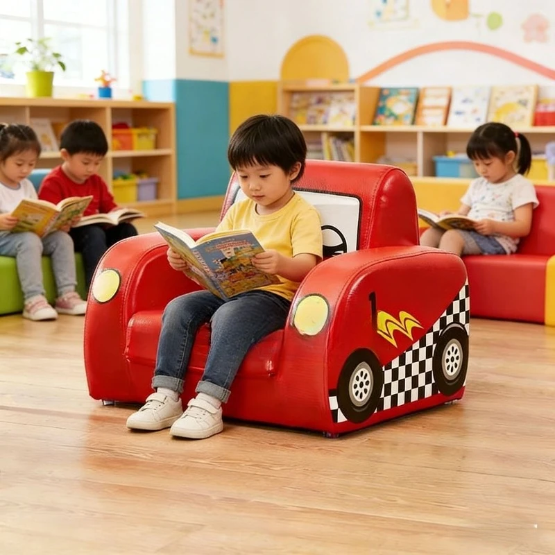 Kindergarten animal-shaped small sofa stool combination, reading area, early education center seat, reading corner seat