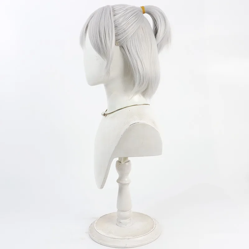 Ling Cage Bai Yuekui peruca cosplay prata branco estilo meio-up temporada 2 presente de Halloween