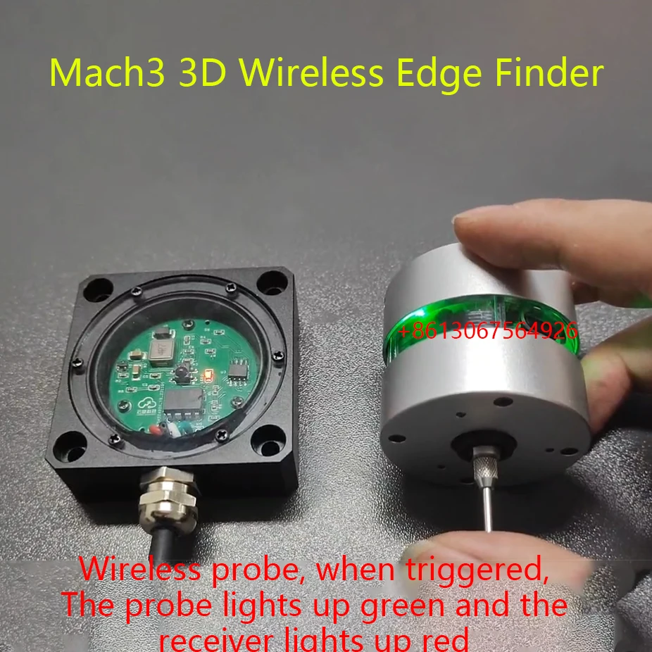 Imagem -02 - Protótipo sem Fio Cnc Edge Finder Mach3 Mach3 Mach3 Centro de Usinagem Fresadora Sonda de Três Direções Centralização Tool Setting