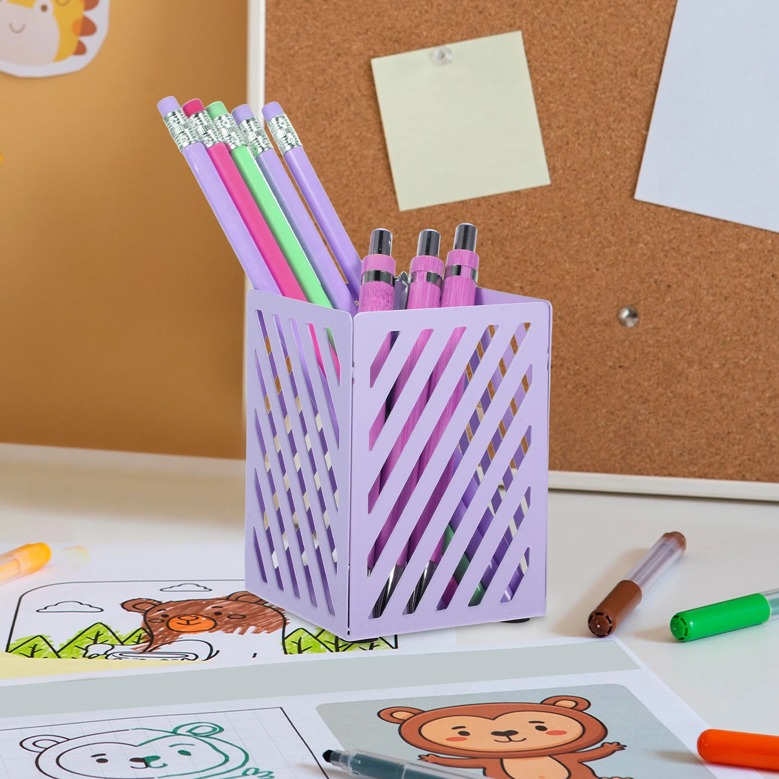 

Iron Pen Holder Desk Organizer Metal Square Mesh Cup Pencil Storage Container Pens Holder For Desk Small Office Unique