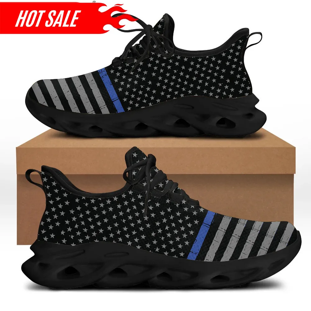 American Flag Design Sneakers Women Unisex Patriotic US Lace-Up Shoes Spring Travel Knit Hiking Sneakers Daily Flats